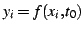 $y_{i}=f(x_{i},t_{0})$