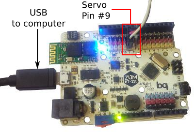Conexión del servo a la placa zum