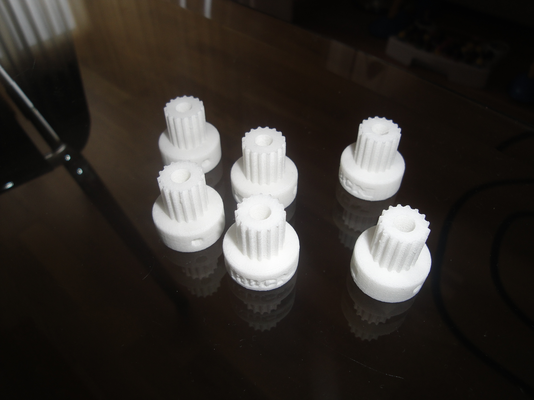 Poleas T2.5 hechas de SLS (click para ampliar)